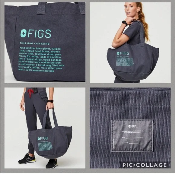 FIGS Charcoal Canvas Tote - Picture 7 of 7